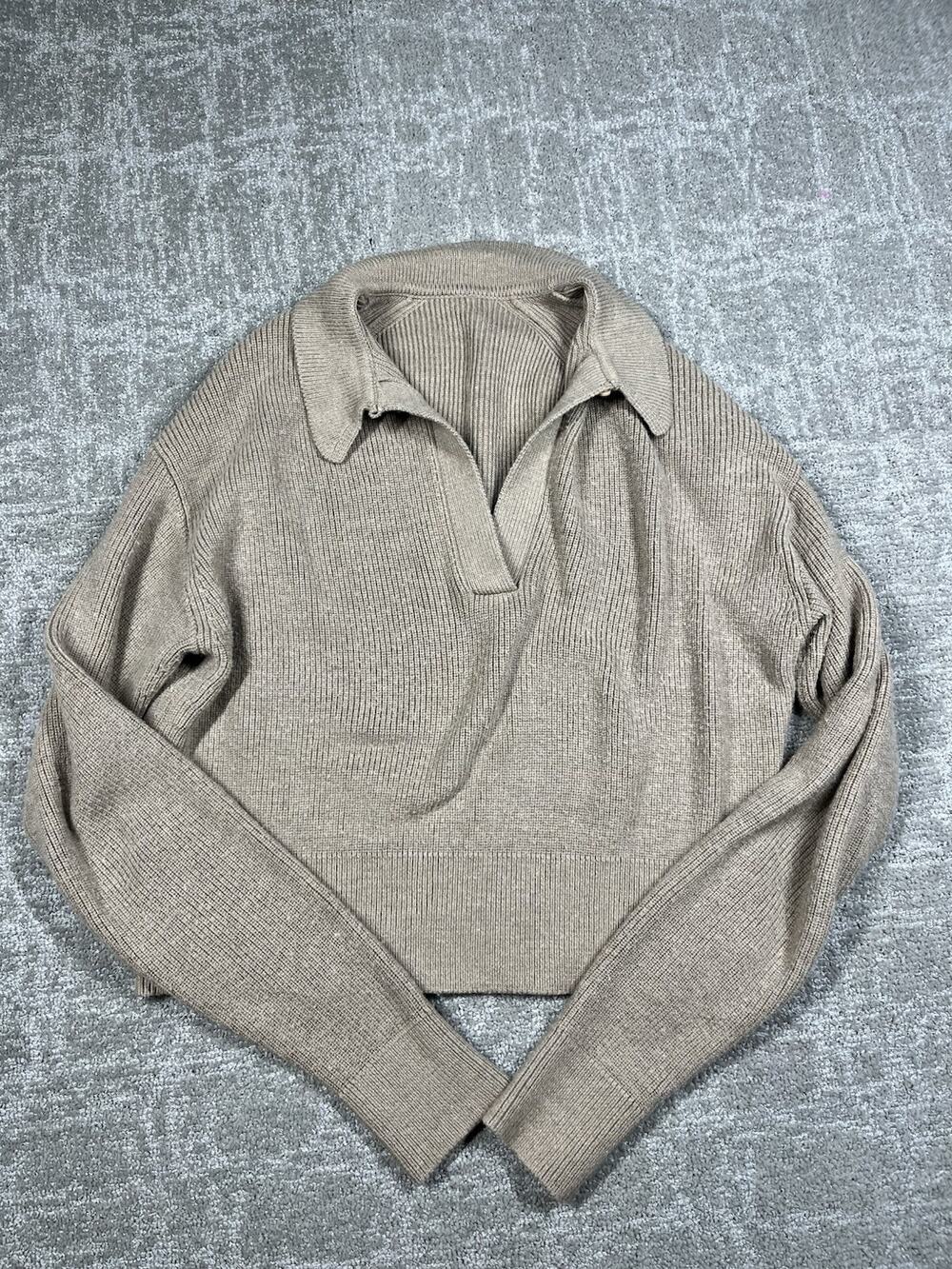 Lululemon Collard Merino Wool Blend Sweater Women Size Small